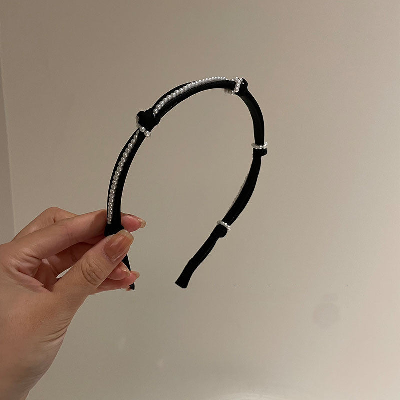 French Elegant Black Sweet Black Pearl Hair Accessories