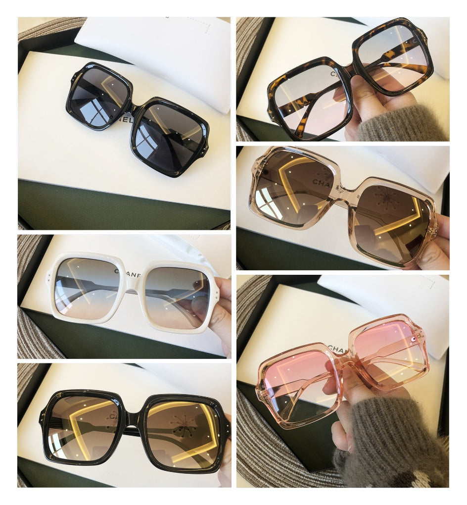 Retro White Frame Sunglasses Female Korean Version