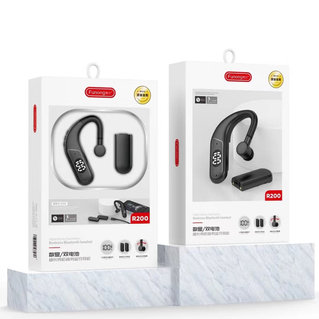 Casque audio sport à crochet d'oreille avec affichage numérique