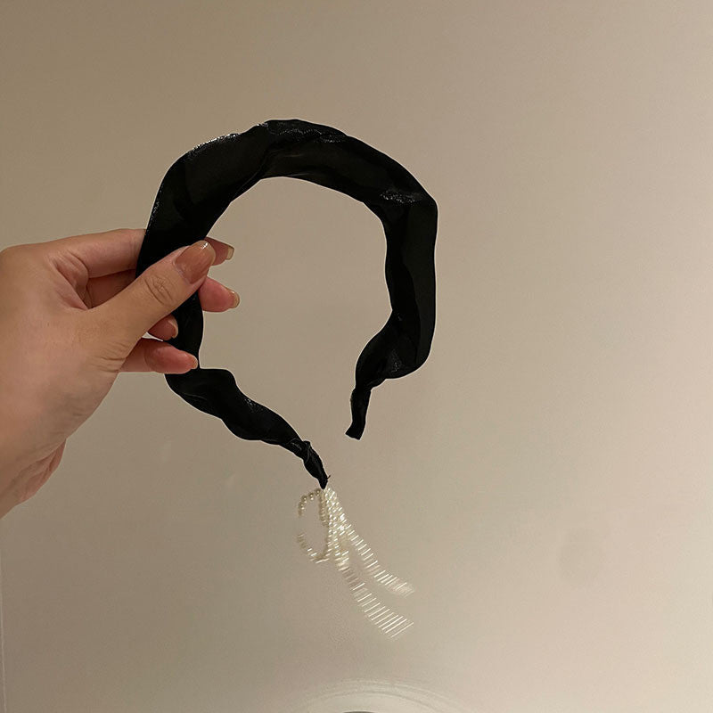 French Elegant Black Sweet Black Pearl Hair Accessories