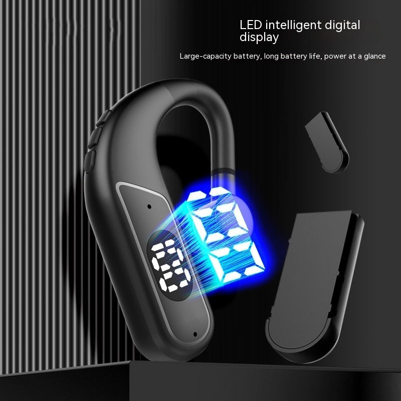 Casque audio sport à crochet d'oreille avec affichage numérique