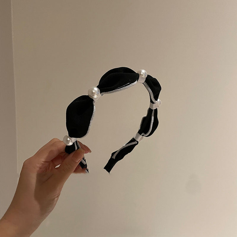 French Elegant Black Sweet Black Pearl Hair Accessories